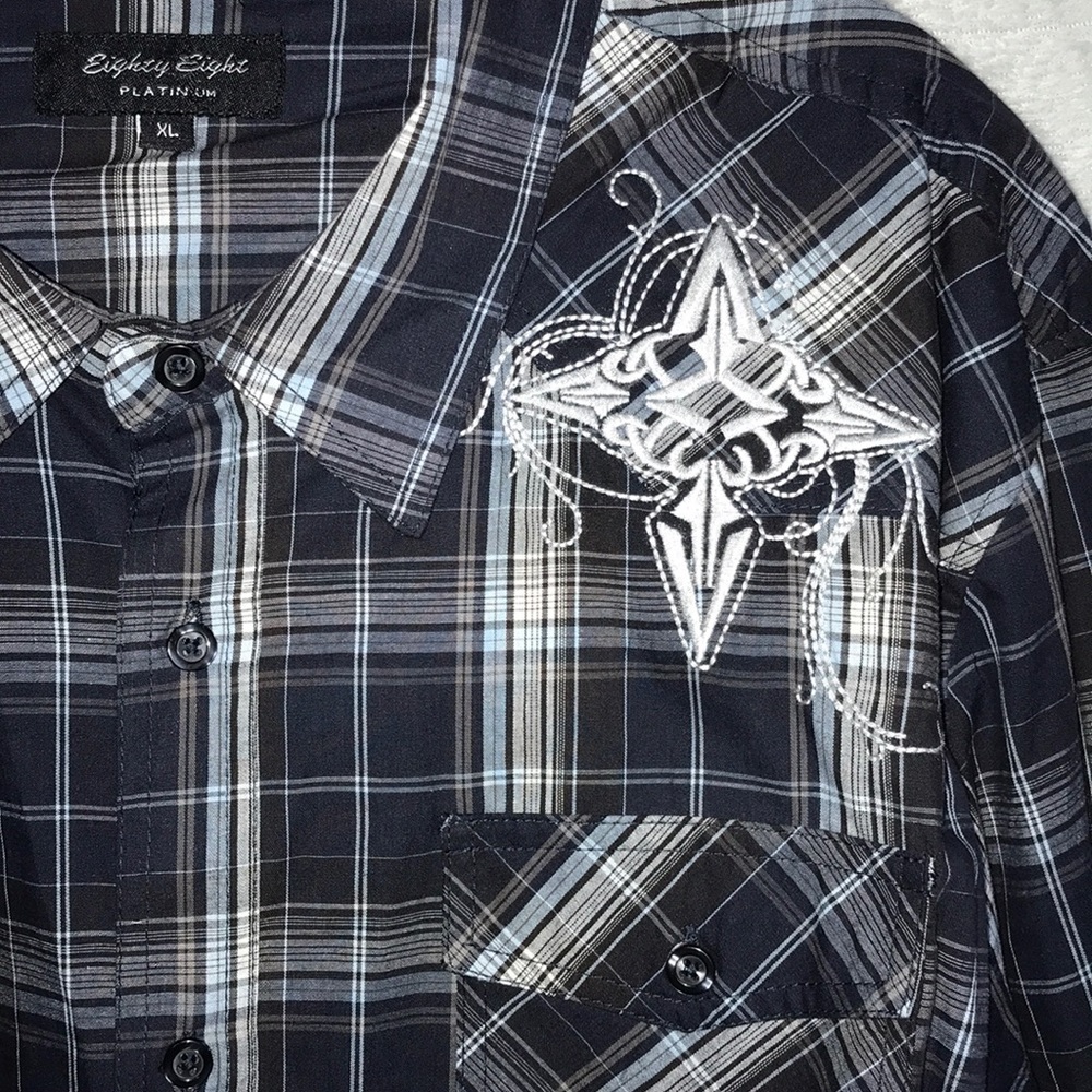 Plaid men’s blue shirt - Picture 4 of 7